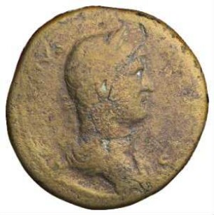 Fundmünze, Sesterz, 132 - 134 n. Chr.