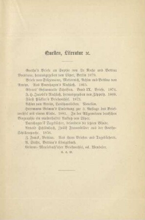 Quellen, Literatur etc.