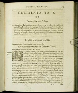 Commentatio X. De Eucharistiæ vi Medica.