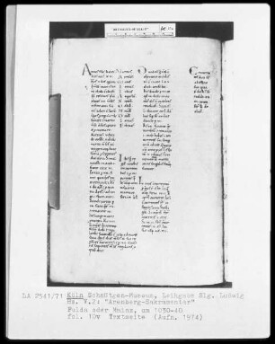 Arenberg-Sakramentar — Textseite, Folio 10verso