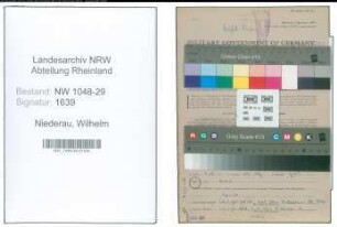 Entnazifizierung Wilhelm Niederau , geb. 26.05.1888 (Beamter)