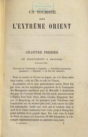 Un Touriste dans l'Extrême Orient, Japon, Chine, Indo-Chine et Tonkin 