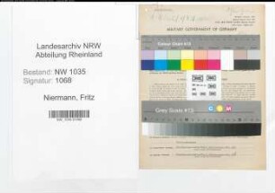 Entnazifizierung Fritz Niermann , geb. 07.02.1902 (Steiger)