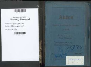 Weidtman; Viktor, Bergreferendar; Prüfungs- u. Personalakten Band 1