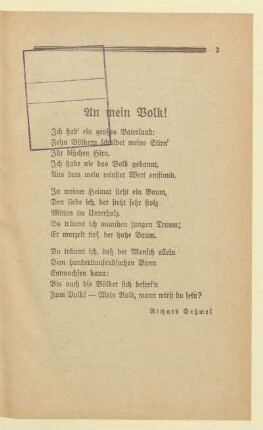 An mein Volk!