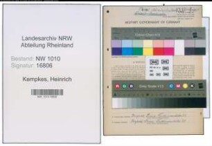 Entnazifizierung Heinrich Kempkes , geb. 12.04.1906 (Polizist)