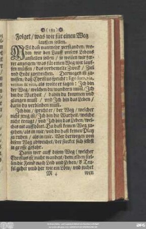Folget/ was wir für einen Weg lauffen sollen.