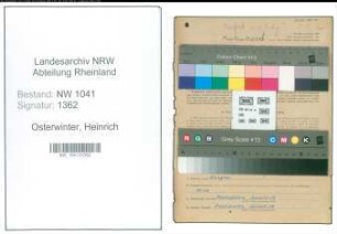 Entnazifizierung Heinrich Osterwinter , geb. 11.08.1899 (Lehrer)