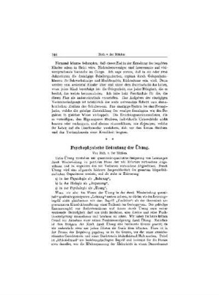 Psychophysische Bedeutung der Übung