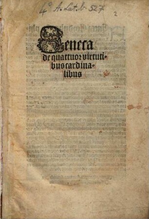 Seneca de quattuor virtutibus cardinalibus