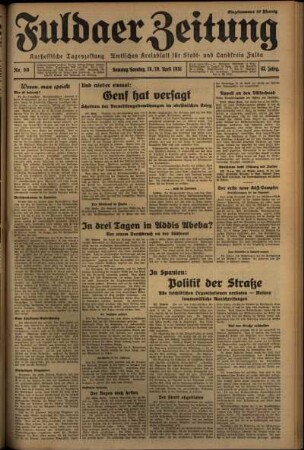 Erste Ausgabe vom Sonntag, den 19. April 1936.