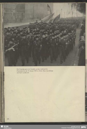 Kampfgruppen der Betriebe auf der traditionellen Demonstration