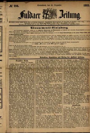 Ausgabe vom Samstag, den 29. Dezember 1883.