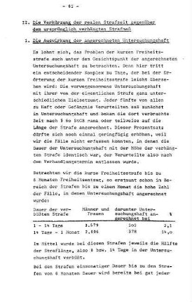 1. Die Auswirkungen der angerechneten Untersuchungshaft