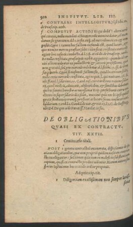 De Obligationibus Quasi Ex Contractu. Tit. XXVII.