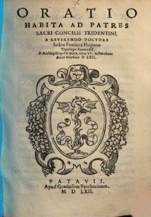Oratio Habita Ad Patres Sacri Concilii Tridentini
