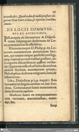 De Locis Communibus Et Affectibus