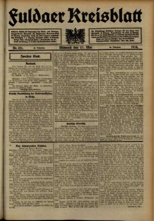 Zweite Ausgabe vom Mittwoch, den 27. Mai 1914.