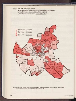 Einkünfte je Steuerpflichtigen Strukturtypen der Hamburger Stadtteile nach den konsolidierten Lohn-/ Einkommensteuerstatistiken 1980 und 1986
