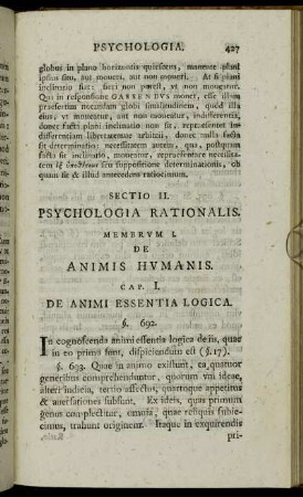 Membrum I. De Animis Humanis