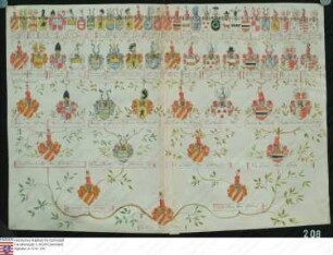 Ahnenprobe des Johann Philipp v. Hutten. - ausgefertigt 1703 September 3, Pergament