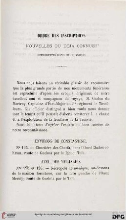 Ordre des inscriptions