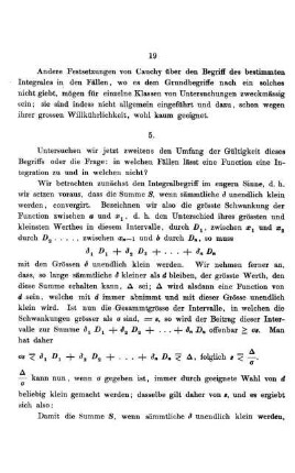 § 5. Bedingungen der Möglichkeit eines bestimmten Integrals.