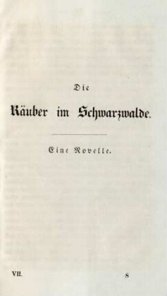 Die Räuber im Schwarzwalde. Eine Novelle