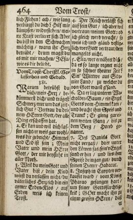 Vom Trost/ Christl. Gelassenheit und Geduld.