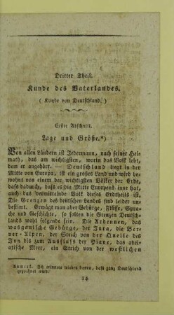 Dritter Theil. Kunde des Vaterlandes