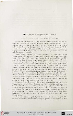 2: Fra Giovanni Angelico da Fiesole : geb. in der Nähe des Schlosses Vicchio 1387, gest. in Rom 1455