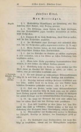 Fünfter Titel. Von Verträgen