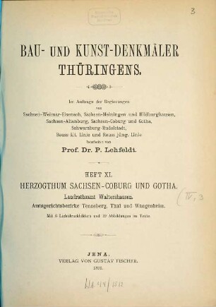 Die Bau- und Kunst-Denkmäler Thüringens, 11. Herzogthum Sachsen-Coburg und Gotha