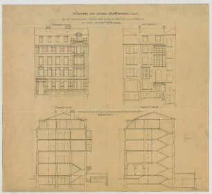 Thiersch, Friedrich von; München, Türkenstr.; Haus Neresheimer - Ansichten, Schnitte
