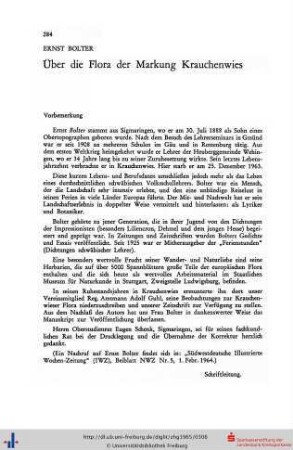 Die Flora der Markung Krauchenwies.
