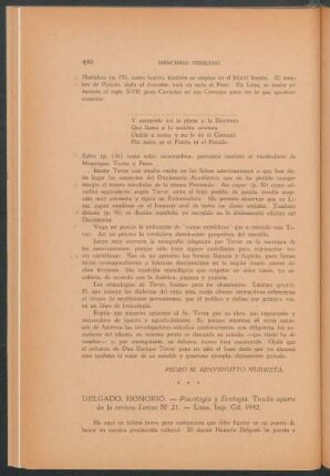 "Psicología y Ecología" por Honorio Delgado