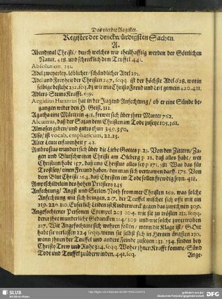 Das vierdte Register. Register der denckwürdigsten Sachen