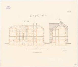 Gerichtsgefängnis, Oppeln: Querschnitte 1:100