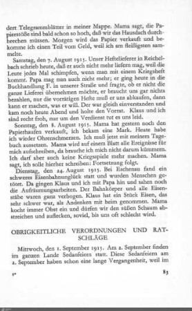 Obrigkeitliche Verordnungen und Ratschläge