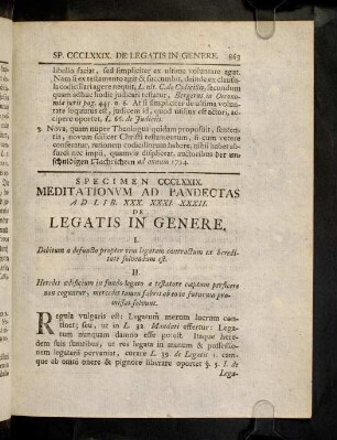 863-871, Sp. 379. De Legatis in genere