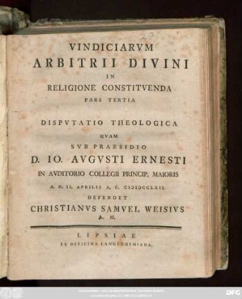 Ps. 3: A. D. 11. Aprilis A. C. MDCCLXII