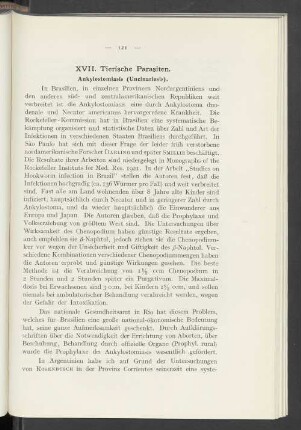 XVII. Tierische Parasiten