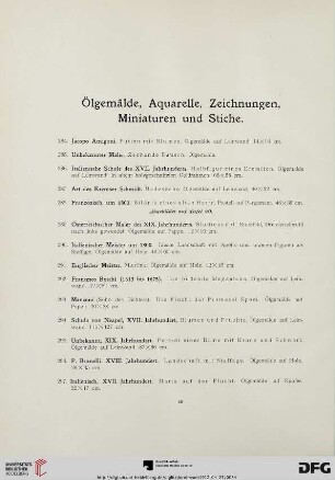 Ölgemälde, Aquarelle, Zeichnungen, Miniaturen und Stiche (Nr. 284-361)