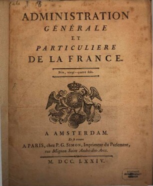 Administration générale et particuliere de la France