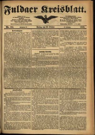 Ausgabe vom Freitag, den 30. Oktober 1908.