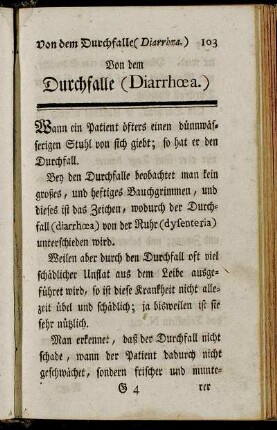Von dem Durchfalle (Diarrhœa.)
