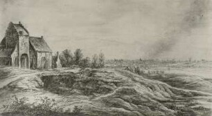 Holländische Landschaft mit Kirche
