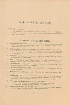 Inhaltsverzeichnis von Heft 1