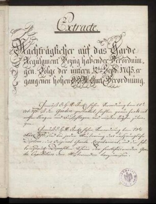 Extracte [handschriftl. Zusatz]