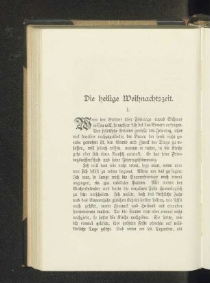 Die heilige Weihnachtszeit.